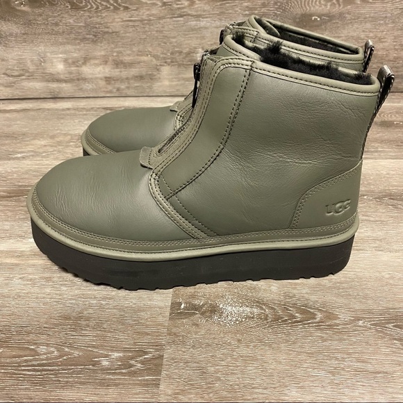 UGG | Neumel Platform Zip Chukka Boots In Ultra Matte Seaweed Size 11 NEW - Picture 5 of 9